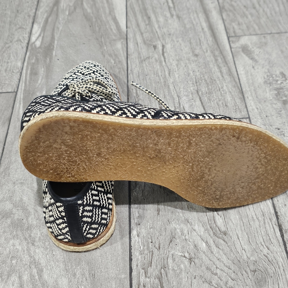LOEFFLER RANDALL Kayla Black Woven Mesh Lace Up Espadrille Loafers 9M - Picture 8 of 8